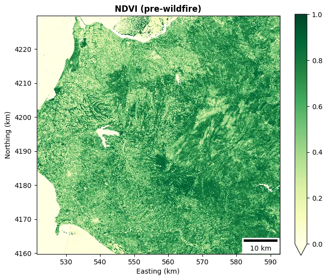 NDVI mosaic pre fire