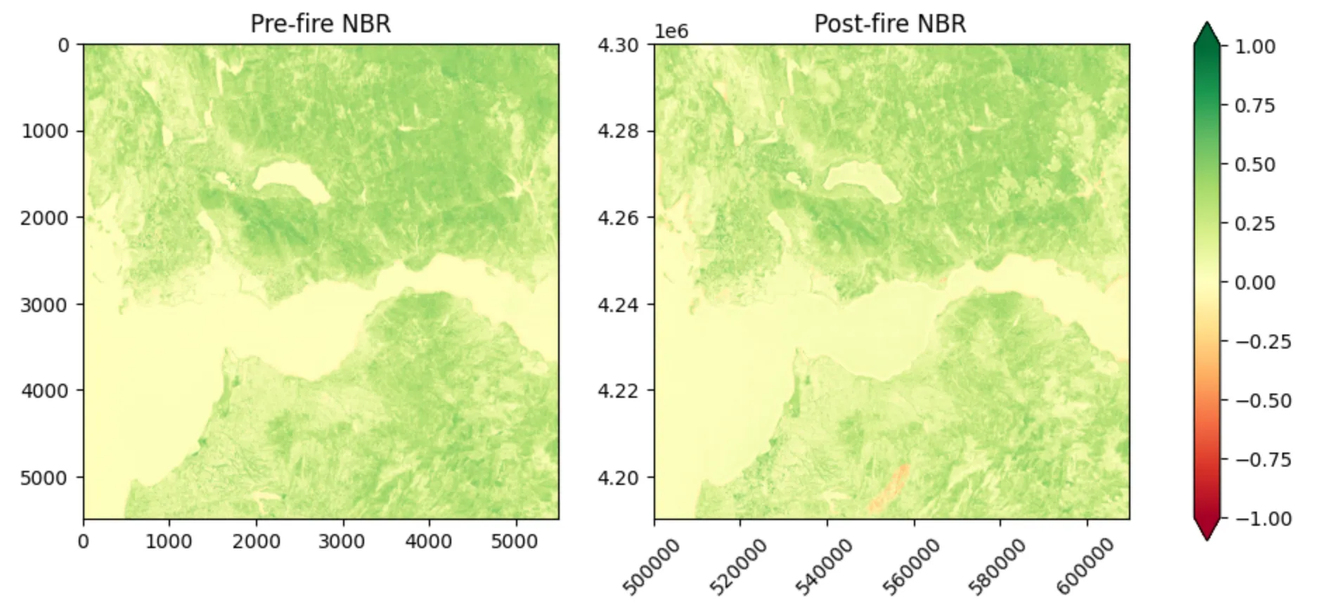 Pre and post fire NBR